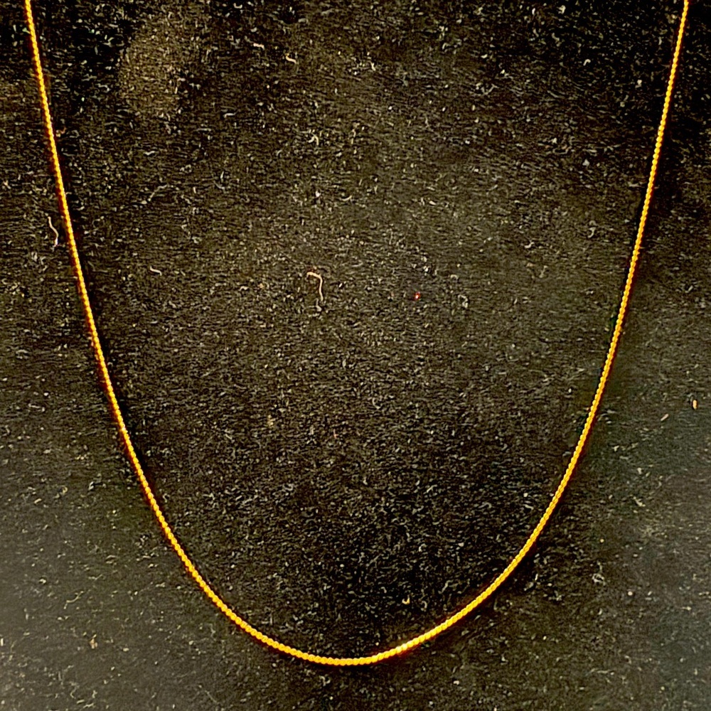 Titanium Gold Box Link Necklace with Lobster Claw Clasp